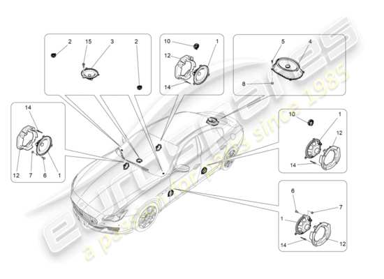 a part diagram from the Maserati Quattroporte M156 (2014 onwards) parts catalogue