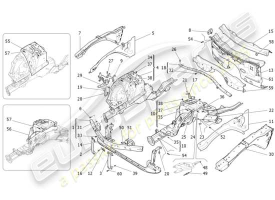 a part diagram from the Maserati Quattroporte M156 (2014 onwards) parts catalogue