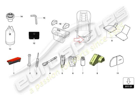 a part diagram from the Lamborghini Huracan LP610 parts catalogue