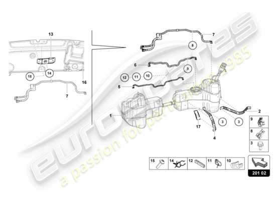 a part diagram from the Lamborghini Huracan LP610 parts catalogue