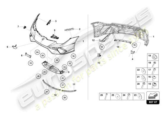 a part diagram from the Lamborghini Huracan Performante parts catalogue