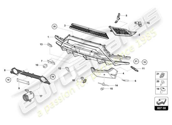 a part diagram from the Lamborghini Huracan Performante parts catalogue