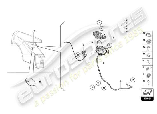 a part diagram from the Lamborghini Huracan Performante parts catalogue