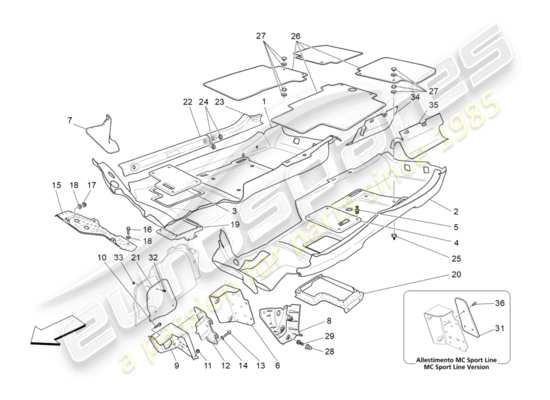 a part diagram from the Maserati GranTurismo parts catalogue