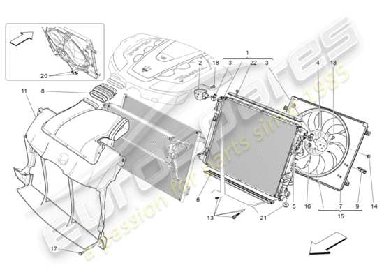 a part diagram from the Maserati Quattroporte M156 (2014 onwards) parts catalogue