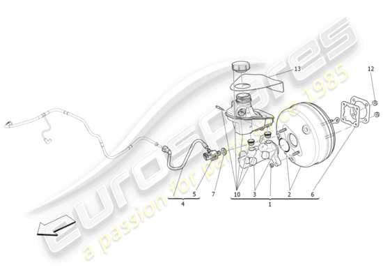 a part diagram from the Maserati Quattroporte M156 (2014 onwards) parts catalogue