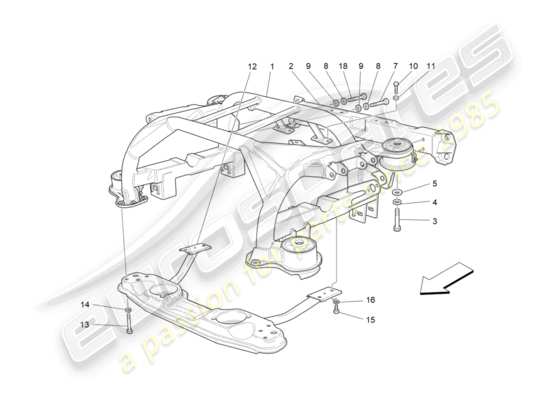 a part diagram from the Maserati Quattroporte M156 (2014 onwards) parts catalogue