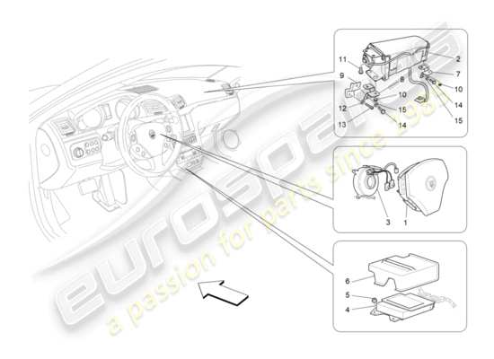 a part diagram from the Maserati Quattroporte M156 (2014 onwards) parts catalogue