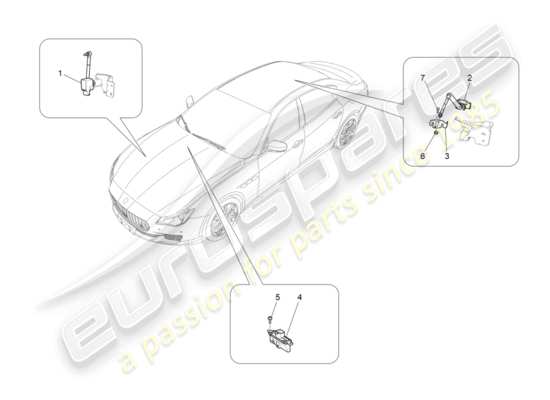 a part diagram from the Maserati Quattroporte M156 (2014 onwards) parts catalogue