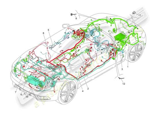 a part diagram from the Maserati Quattroporte M156 (2014 onwards) parts catalogue