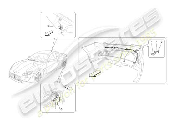 a part diagram from the Maserati Quattroporte M156 (2014 onwards) parts catalogue