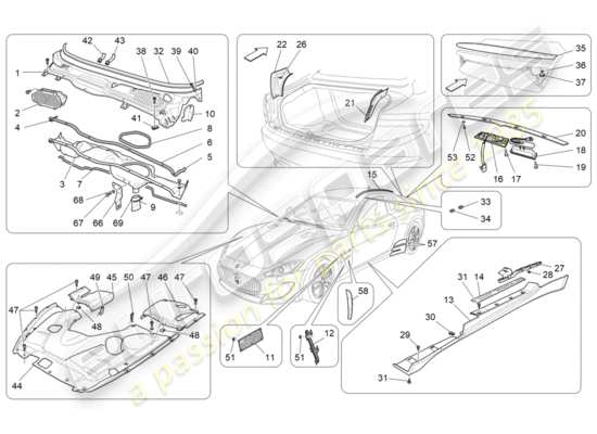 a part diagram from the Maserati Quattroporte M156 (2014 onwards) parts catalogue