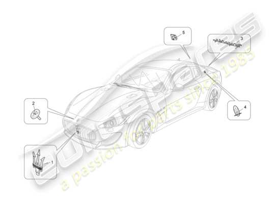 a part diagram from the Maserati Quattroporte M156 (2014 onwards) parts catalogue