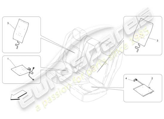 a part diagram from the Maserati Quattroporte M156 (2014 onwards) parts catalogue