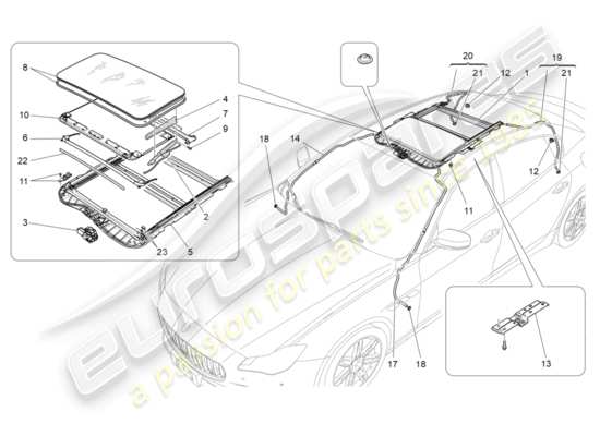 a part diagram from the Maserati Quattroporte M156 (2014 onwards) parts catalogue