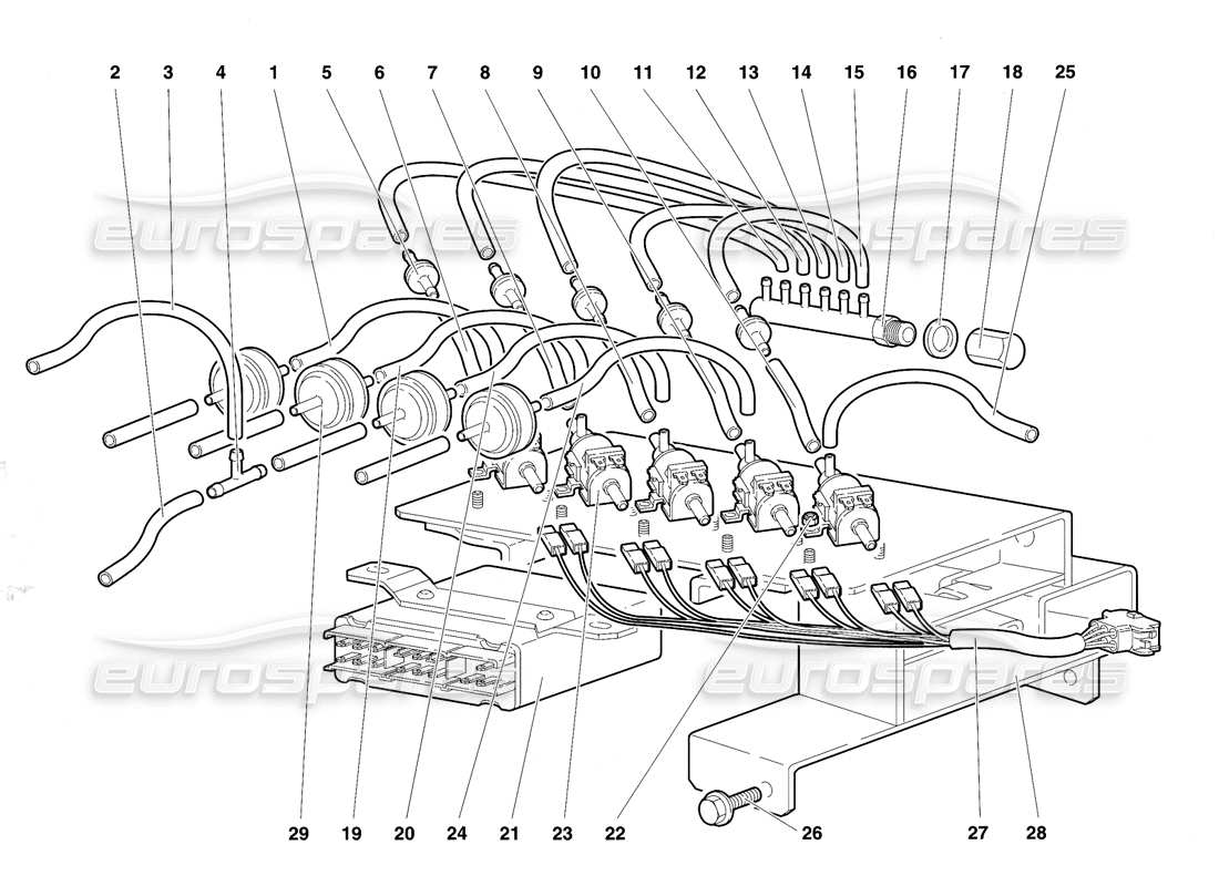 Lamborghini Diablo SE30 (1995) Climate Control Parts Diagram