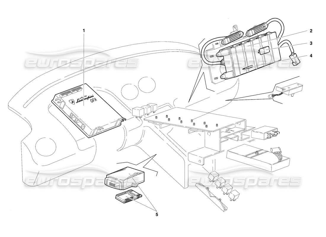 Lamborghini Diablo SE30 (1995) electrical system (Valid for USA - January 1995) Parts Diagram