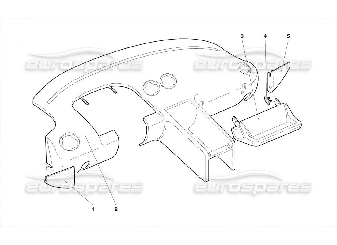 Lamborghini Diablo SE30 (1995) Passenger Compartment Trim (Valid for USA - January 1995) Parts Diagram