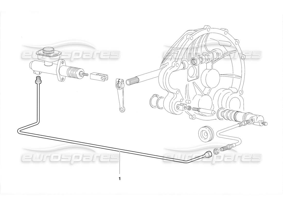 Lamborghini Diablo SE30 (1995) clutch Control Lever (Valid for RH D. Version - January 1995) Parts Diagram