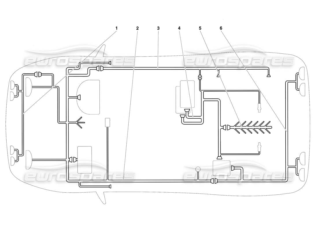 Lamborghini Diablo SE30 (1995) electrical system (Valid for RH D. Version - January 1995) Parts Diagram