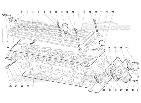 a part diagram from the Lamborghini Diablo parts catalogue