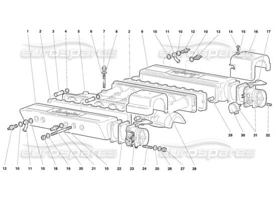 a part diagram from the Lamborghini Diablo parts catalogue