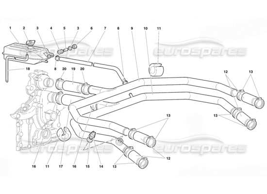 a part diagram from the Lamborghini Diablo parts catalogue