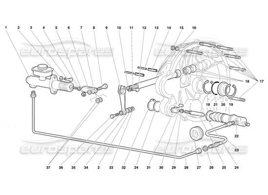 a part diagram from the Lamborghini Diablo parts catalogue