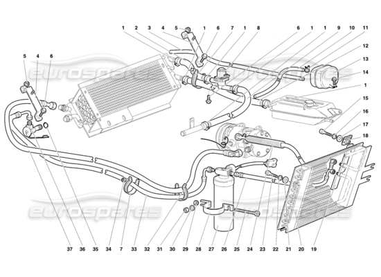 a part diagram from the Lamborghini Diablo parts catalogue