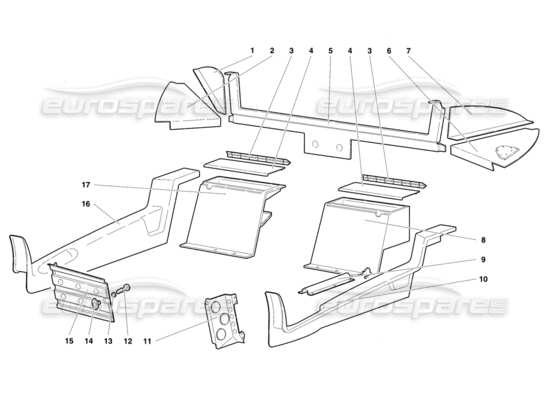 a part diagram from the Lamborghini Diablo parts catalogue