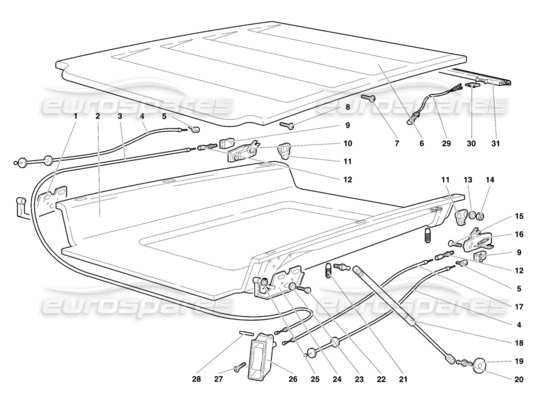 a part diagram from the Lamborghini Diablo parts catalogue