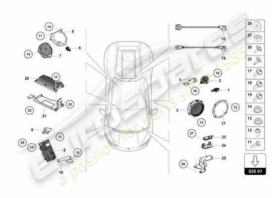 a part diagram from the Lamborghini Huracan Performante parts catalogue