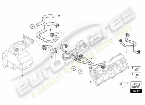 a part diagram from the Lamborghini Huracan Performante parts catalogue