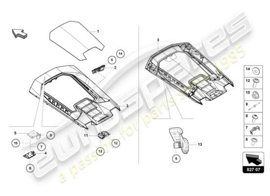 a part diagram from the Lamborghini Huracan Performante parts catalogue