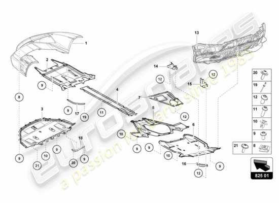 a part diagram from the Lamborghini Huracan Performante parts catalogue