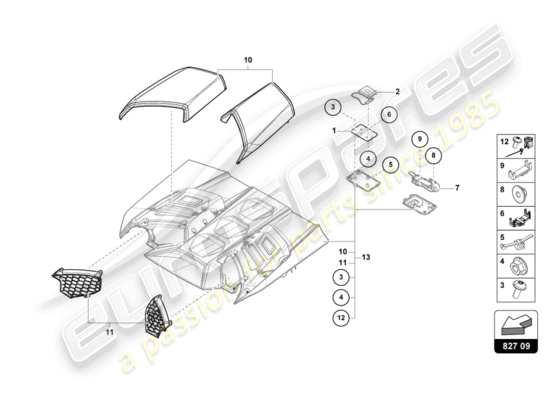 a part diagram from the Lamborghini Huracan Performante parts catalogue