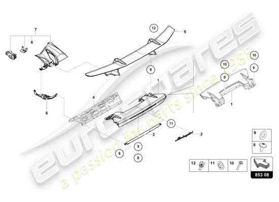 a part diagram from the Lamborghini Huracan Performante parts catalogue