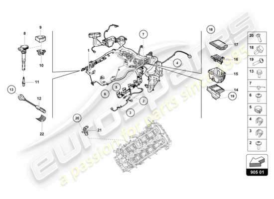 a part diagram from the Lamborghini Huracan Performante parts catalogue