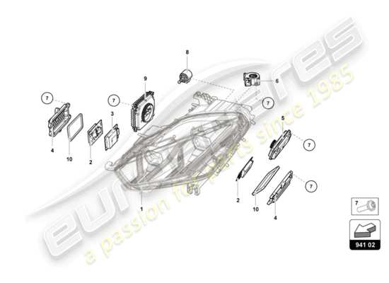 a part diagram from the Lamborghini Huracan Performante parts catalogue