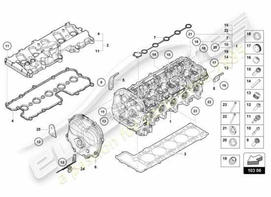 a part diagram from the Lamborghini Huracan Performante parts catalogue