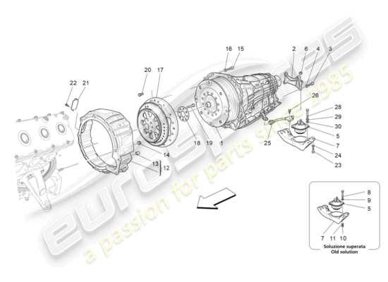 a part diagram from the Maserati Granturismo Sport parts catalogue