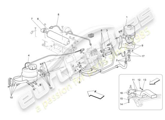 a part diagram from the Maserati Granturismo Sport parts catalogue