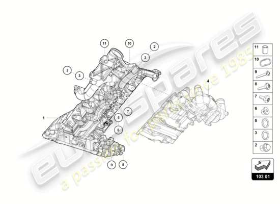 a part diagram from the Lamborghini Huracan Performante parts catalogue