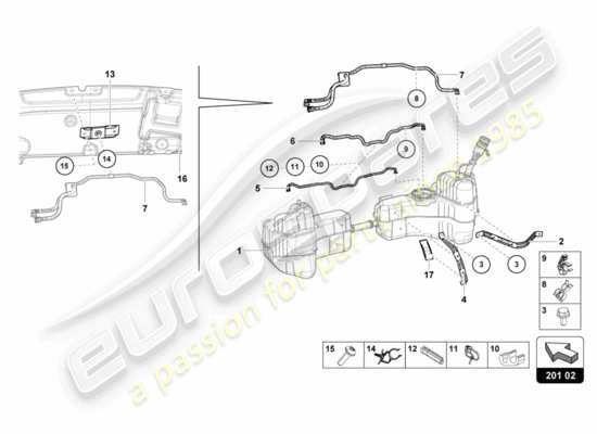 a part diagram from the Lamborghini Huracan Performante parts catalogue