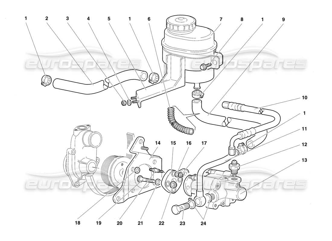 Lamborghini Diablo SV (1997) Steering Parts Diagram