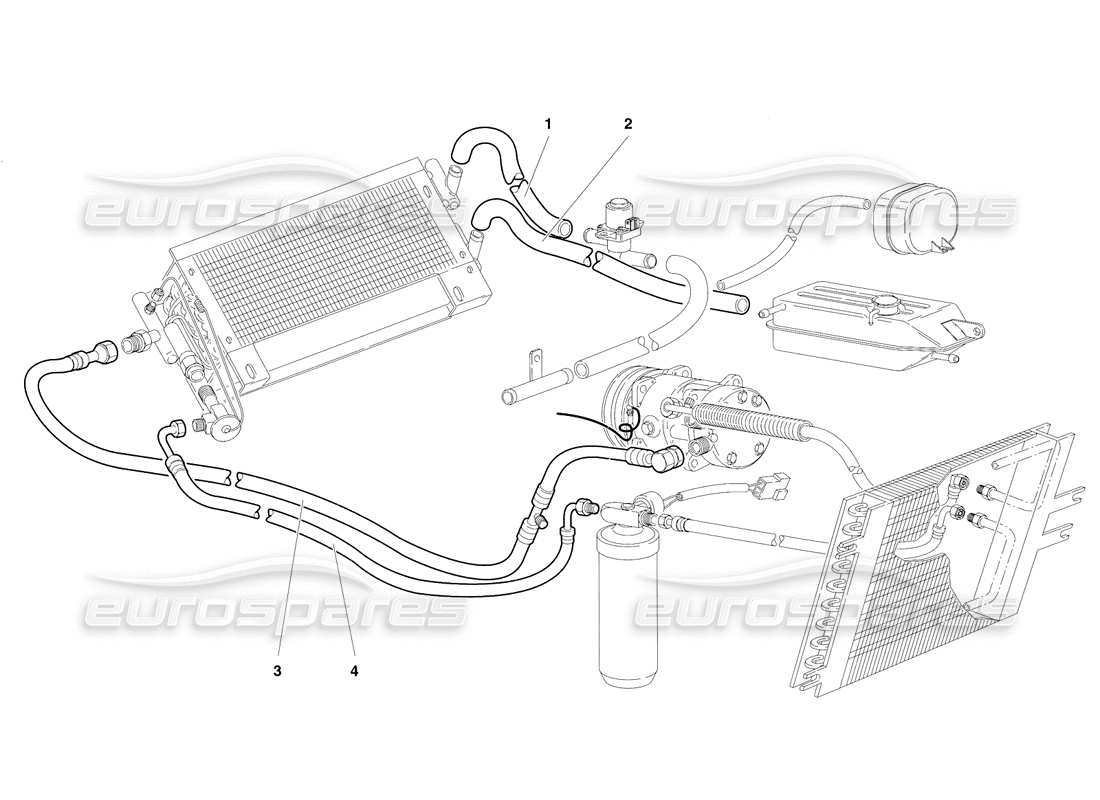 Lamborghini Diablo SV (1997) Climate Control (Valid for RH D. - March 1997) Parts Diagram