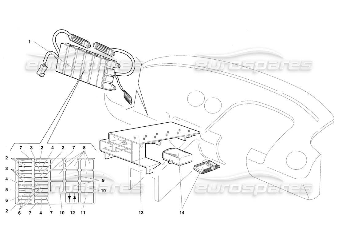 Lamborghini Diablo SV (1997) electrical system (Valid for RH D. - March 1997) Parts Diagram