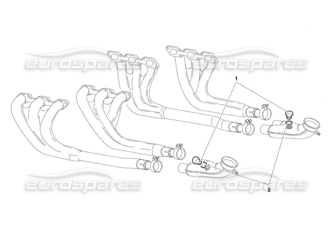 Lamborghini Diablo SV (1997) Exhaust System (Valid for Saudi Arabia - March 1997) Parts Diagram