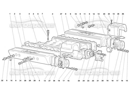 a part diagram from the Lamborghini Diablo parts catalogue