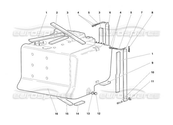 a part diagram from the Lamborghini Diablo parts catalogue